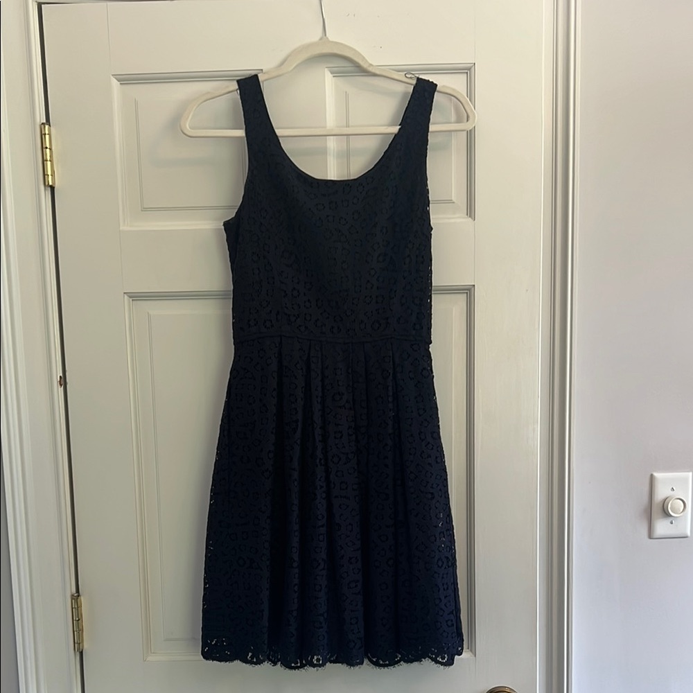 J. Crew Navy Eyelet Dress